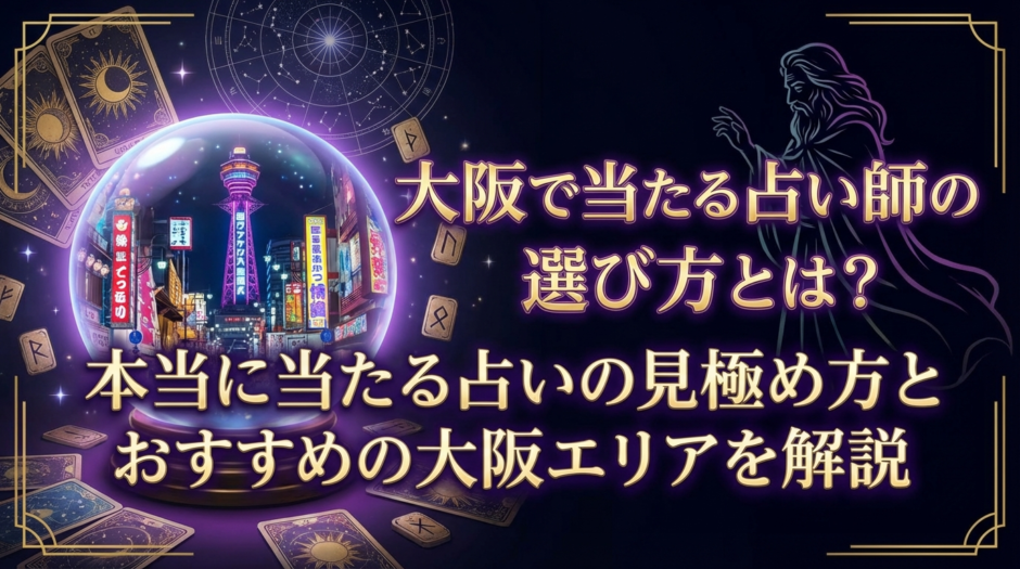 大阪で当たる占い師の選び方とは？本当に当たる占いの見極め方とおすすめの大阪エリアを解説