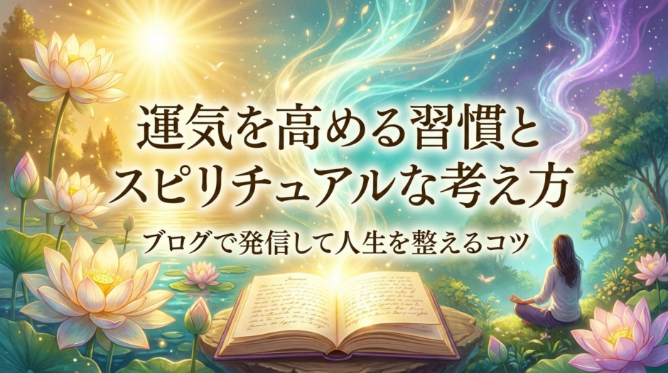 運気を高める習慣とスピリチュアルな考え方｜ブログで発信して人生を整えるコツ