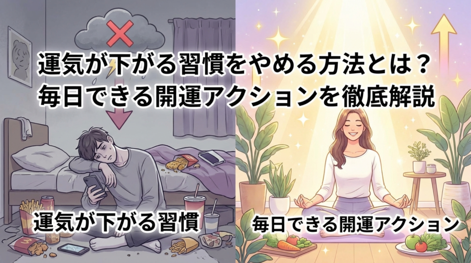 運気が下がる習慣をやめる方法とは？毎日できる開運アクションを徹底解説