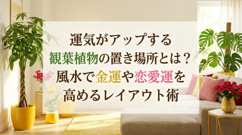運気がアップする観葉植物の置き場所とは？風水で金運や恋愛運を高めるレイアウト術