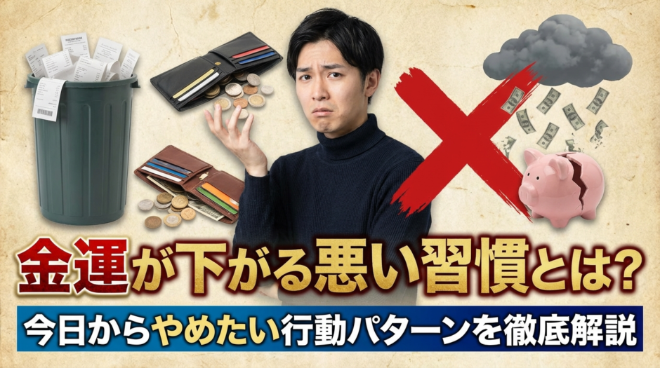 金運が下がる悪い習慣とは？今日からやめたい行動パターンを徹底解説